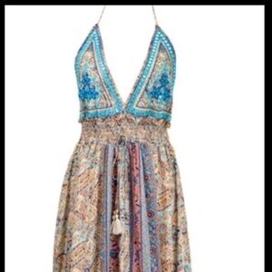 ZURY Beach Boho Hippie Halter  Goddess Dress Cover Up Sexy Festival Dance